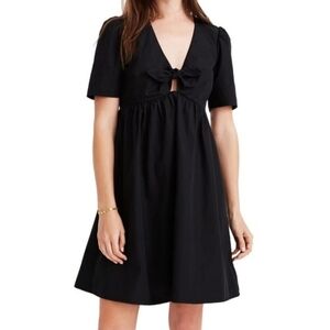 Madewell Dress, Black Tie Knot Front Mini Dress, Sz 10 EUC Party, Date Night